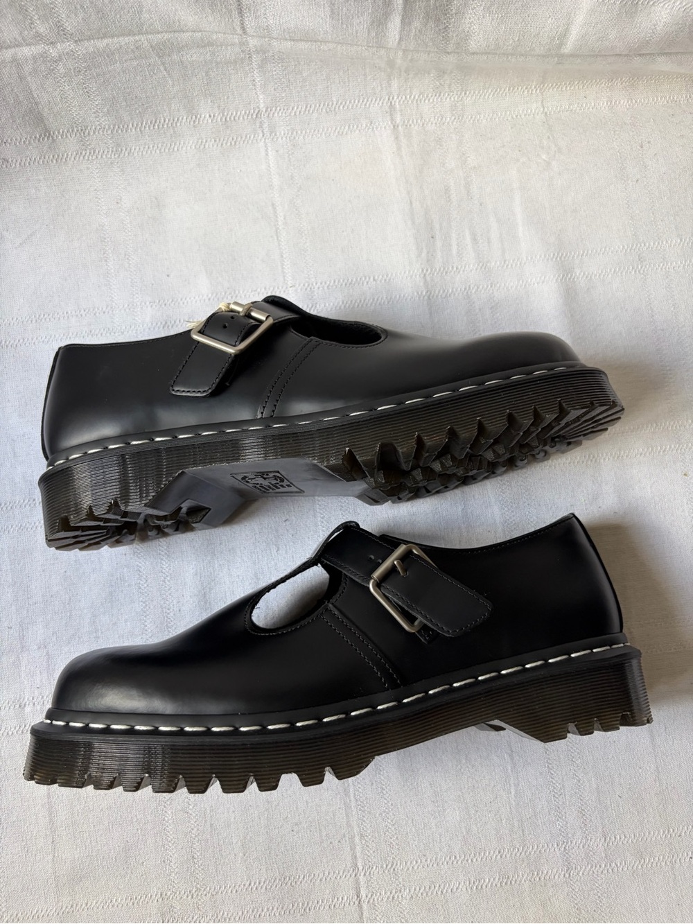 Dr. Martens Black Mary Jane Polley Bex Flats Buckle Leather Shoes Men's Size 11 - Picture 5 of 7